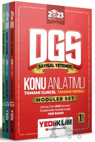 2023 Prestij Serisi DGS Konu Anlatımlı Modüler Set – Kolektif – Yediiklim Yayınları kitap kapağı