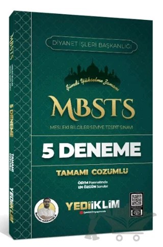 2025 MBSTS Mesleki Bilgiler Seviye Tespit Sınavı Tamamı Çözümlü 5 Deneme – Burhan Karakışla – Yediiklim Yayınları kitap kapağı