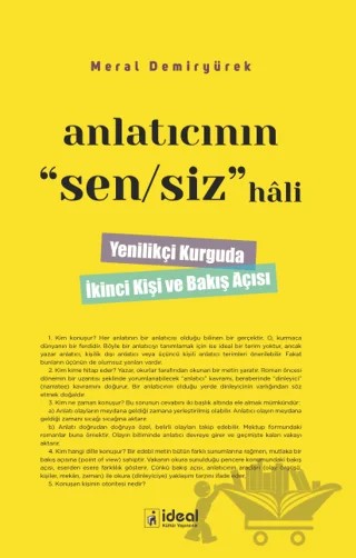 Anlatıcının Sen/Siz Hali – Meral Demiryürek – İdeal Kültür Yayıncılık kitap kapağı