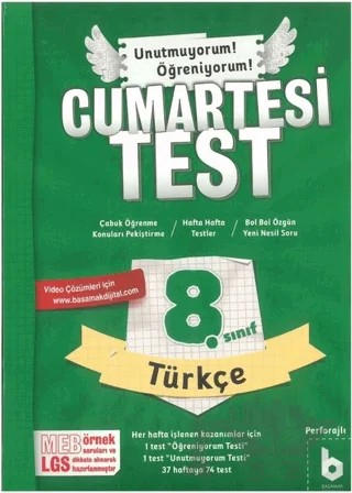 8. Sınıf Cumartesi Test Türkçe – Kolektif – Basamak Yayınları kitap kapağı