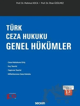 Türk Ceza Hukuku Genel Hükümler – Mahmut Koca, İlhan Üzülmez – Seçkin Yayıncılık kitap kapağı