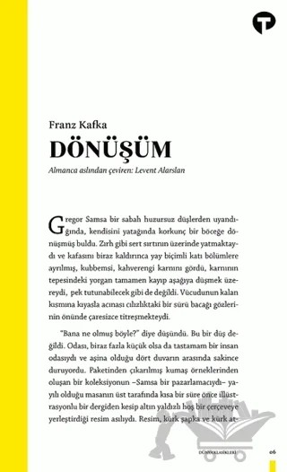 Dönüşüm – Franz Kafka – Turkuvaz Kitap kitap kapağı