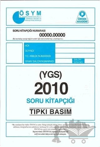 2010 YGS ÖSYM Tıpkı Basım Soru Kitapçığı – Kolektif – Örnek Akademi kitap kapağı