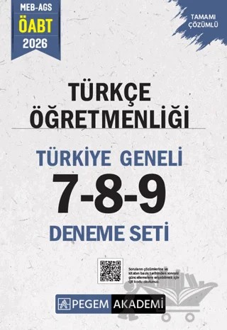 2026 MEB AGS ÖABT Türkçe Öğretmenliği Tamamı Çözümlü Türkiye Geneli 7-8-9 (3'lü Deneme Seti) – Kolektif – Pegem Akademi Yayıncılık kitap kapağı
