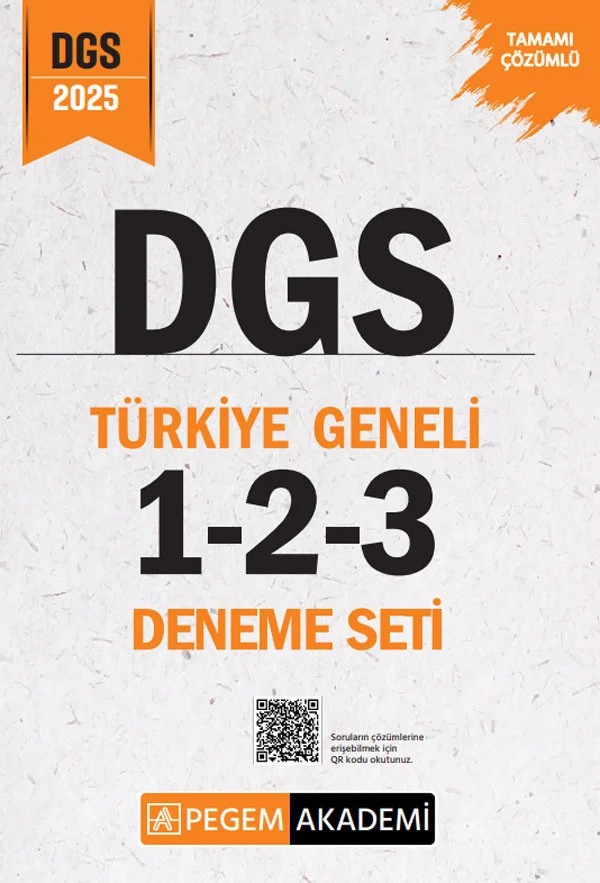 2025 DGS Tamamı Çözümlü Türkiye Geneli 1-2-3 (3'lü Deneme Seti) – 3 (3'lü Deneme Seti) – Pegem Akademi Yayıncılık kitap kapağı