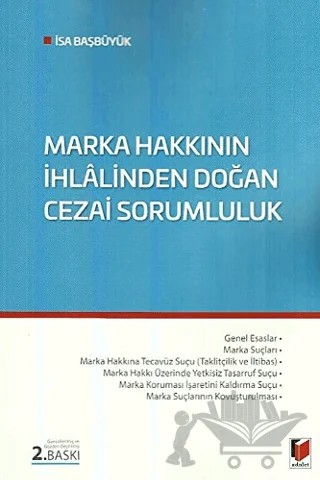 Marka Hakkının İhlalinden Doğan Cezai Sorumluluk – İsa Başbüyük – Adalet Yayınevi kitap kapağı