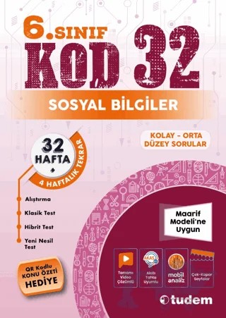 6. Sınıf Sosyal Bilgiler Kod 32 – Tudem Yayınları - Bayilik kitap kapağı