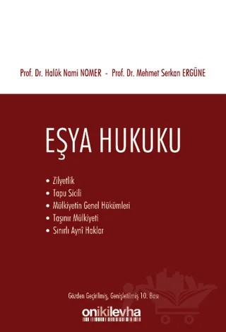 Eşya Hukuku – Haluk Nami Nomer, Mehmet Serkan Ergüne – On İki Levha Yayınları kitap kapağı