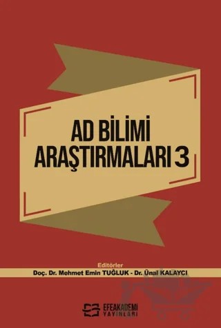 Ad Bilimi Araştırmaları 3 – Kolektif – Efe Akademi Yayınları kitap kapağı