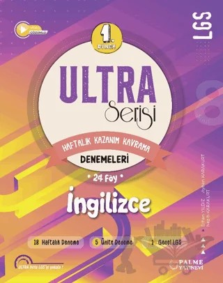 Ultra Serisi LGS 1. Dönem İngilizce Denemeleri – Ayhan Karakurt, Nezih Karakurt, Erhan Yıldız – Palme Yayınları kitap kapağı