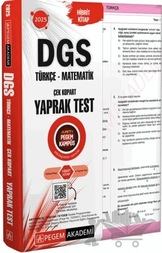DGS Çek Kopart Yaprak Test – Kollektif – Pegem Akademi Yayıncılık kitap kapağı
