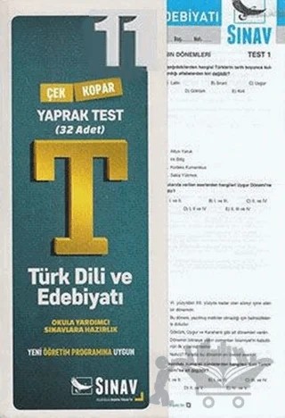 11. Sınıf Türk Dili ve Edebiyatı Yaprak Test – Kolektif – Sınav Yayınları kitap kapağı