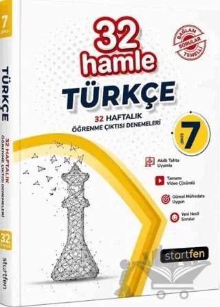 7. Sınıf Türkçe 32 Hamle Kazanım Denemeleri – Kolektif – Startfen Yayınları kitap kapağı