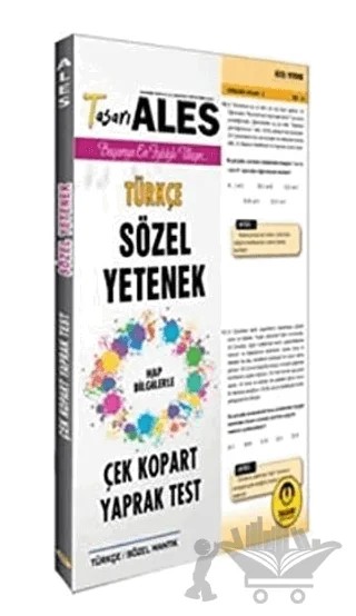 ALES Türkçe Sözel Yetenek Yaprak Test 2020 – Kolektif – Tasarı Eğitim Yayınları kitap kapağı
