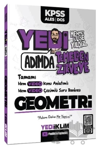 KPSS-ALES-DGS Yedi Adımda Temelden Zirveye Geometri Video Konu Anlatımlı Video Çözümlü Soru Bankası – Mehmet Bilge Yıldız – Yediiklim Yayınları kitap kapağı