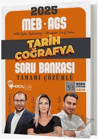 2025 MEB-AGS Tarih-Coğrafya Soru Bankası Çözümlü – Selin Ortaç, Akın Arslan, Onur Yurdakul – Hoca Kafası Yayınları kitap kapağı