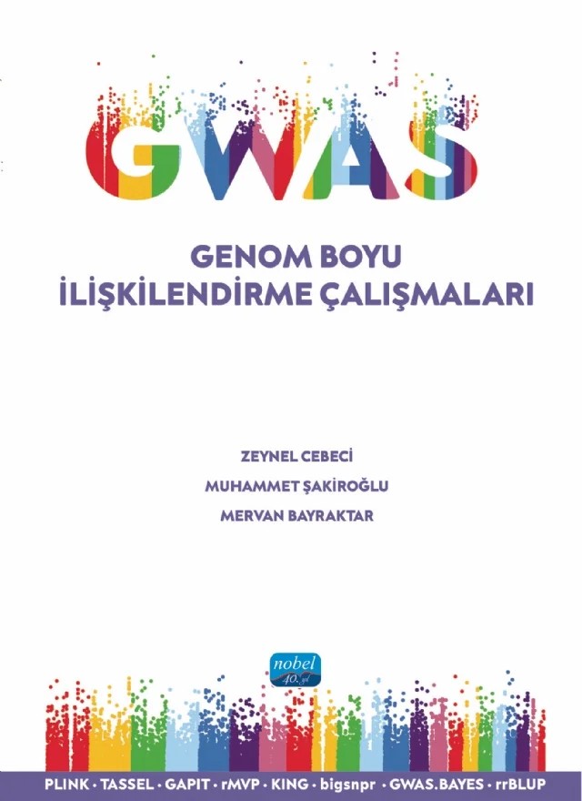 GWAS - Genom Boyu İlişkilendirme Çalışmaları – Zeynel Cebeci, Muhammet Şakiroğlu, Mervan Bayraktar – Nobel Akademik Yayıncılık kitap kapağı