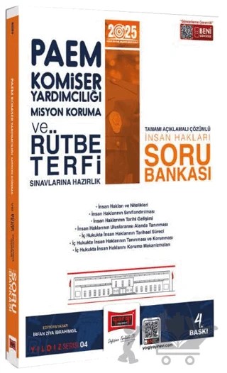 2025 PAEM Komiser Yardımcılığı Misyon Koruma ve Rütbe Terfi Sınavlarına Hazırlık İnsan Hakları Soru Bankası – İrfan Ziya İbrahimgil – Yargı Yayınevi kitap kapağı