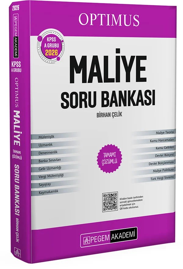 2026 KPSS A Grubu Optimus Maliye Tamamı Çözümlü Soru Bankası – Pegem Akademi Yayıncılık kitap kapağı