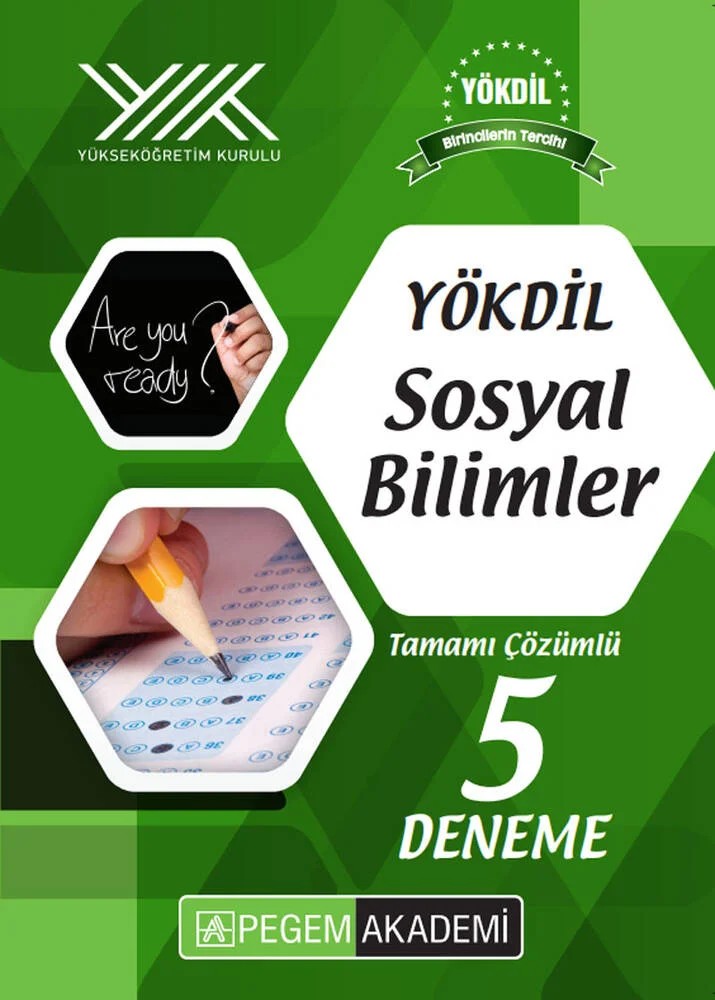 YÖKDİL Sosyal Bilimler Tamamı Çözümlü 5 Deneme – Komisyon – Pegem Akademi Yayıncılık kitap kapağı