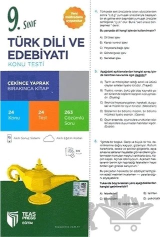 9. Sınıf Türk Dili ve Edebiyatı Konu Testi – Kolektif – Teas Press kitap kapağı