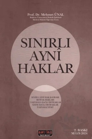 Sınırlı Ayni Haklar – Mehmet Ünal – Savaş Yayınevi kitap kapağı