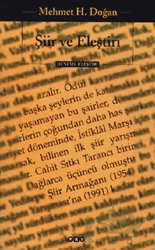 Şiir ve Eleştiri – Mehmet H. Doğan – Yapı Kredi Yayınları kitap kapağı