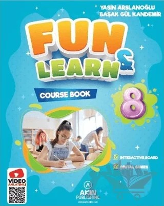 Fun and Learn 8 (Course Book, Test Book) – Yasin Arslanoğlu, Başak Gül Kandemir – Akın Dil Eğitim kitap kapağı