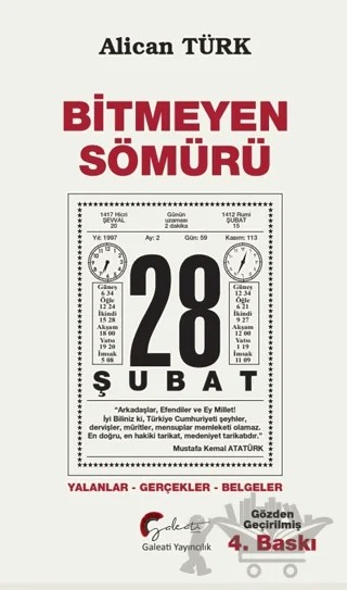 Bitmeyen Sömürü 28 Şubat – Alican Türk – Galeati Yayıncılık kitap kapağı
