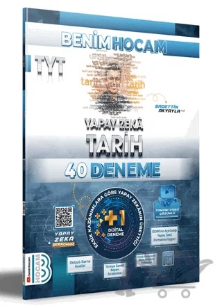 2024 TYT Yapay Zeka Tarih 40 Deneme Benim Hocam Yayınları – Sadettin Akyayla – Benim Hocam Yayınları kitap kapağı