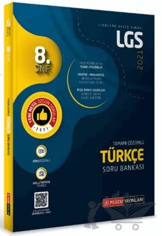 8. Sınıf LGS Türkçe Tamamı Çözümlü Soru Bankası 2021 – Kolektif – Pegem Akademi Yayıncılık kitap kapağı