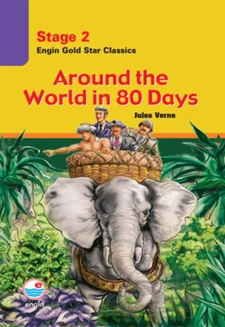 Around the World in 80 Days - Stage 2 – Jules Verne – Engin Yayınevi kitap kapağı