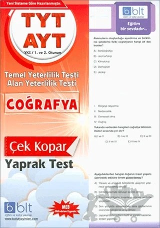 TYT AYT Coğrafya Yaprak Test – Kolektif – Bulut Eğitim ve Kültür Yayınları kitap kapağı