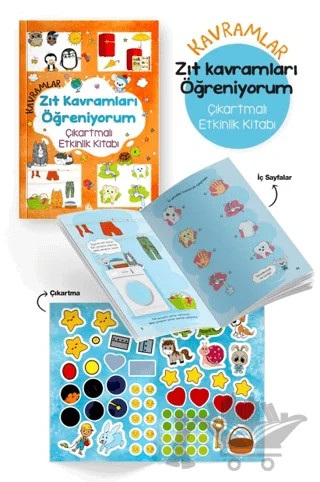 Kavramlar – Zıt Kavramları Öğreniyorum – Çıkartmalı Etkinlik Kitabı – Kolektif – Bigkids Yayınları kitap kapağı