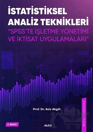 Statiksel Analiz Teknikleri – Aziz Akgül – Alfa Yayınları - Ders Kitapları kitap kapağı