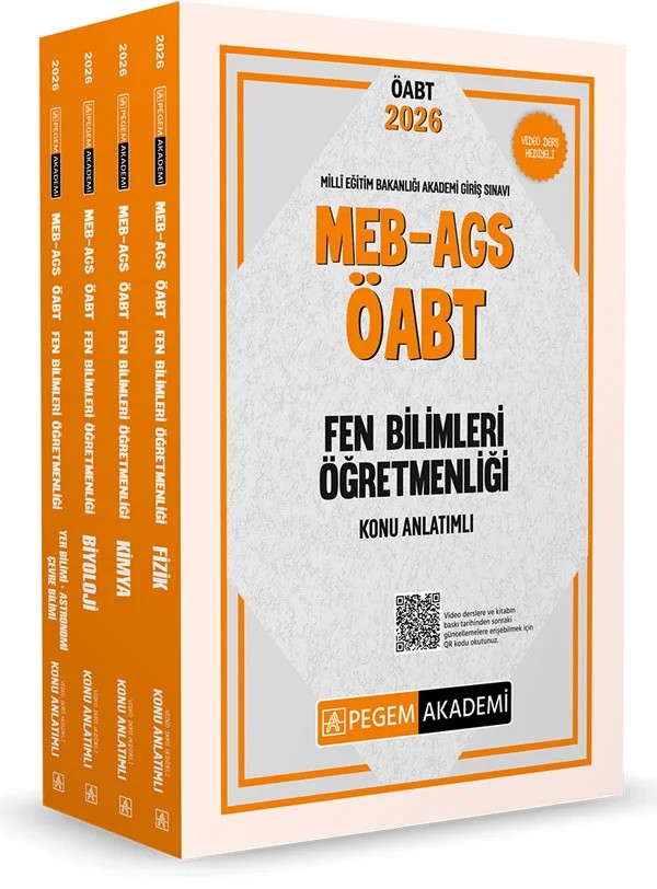 2026 MEB AGS ÖABT Fen Bilimleri Öğretmenliği Konu Anlatımlı Modüler Set (4 Kitap) – Pegem Akademi Yayıncılık kitap kapağı