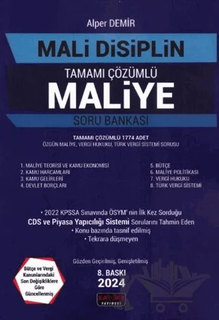 Mali Disiplin Maliye Soru Bankası – Alper Demir – Savaş Yayınevi kitap kapağı