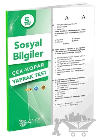 5. Sınıf Sosyal Bilgiler Yaprak Test 2019 – Kolektif – 4 Adım Yayınları kitap kapağı