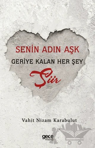Senin Adın Aşk - Geriye Kalan Her Şey Şiir – Vahit Nizam Karabulut – Gece Kitaplığı kitap kapağı