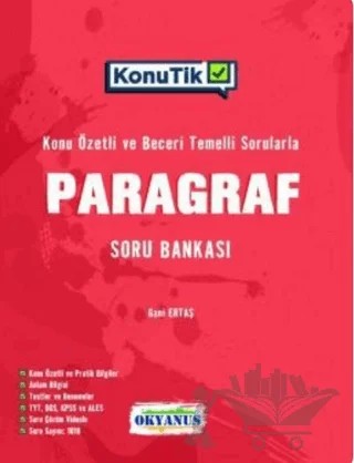 TYT KonuTik Paragraf Soru Bankası – Gani Ertaş – Okyanus Yayınları kitap kapağı