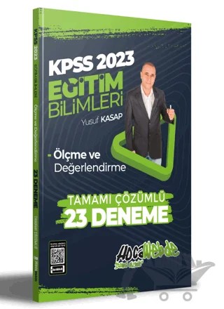 Hocawebde 2023 KPSS Eğitim Bilimleri Ölçme ve Değerlendirme Tamamı Çözümlü 23 Deneme Sınavı – Yusuf Kasap – HocaWebde Yayınları kitap kapağı