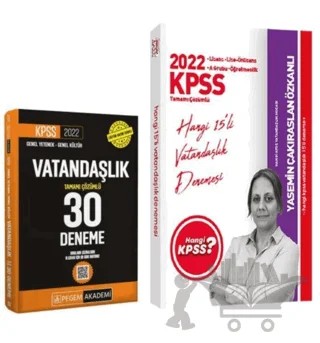 2022 Hangi KPSS Çözümlü 15 Vatandaşlık Deneme + Pegem Vatandaşlık 30 Deneme 2'li Set – Kolektif – Hangi KPSS Yayınları kitap kapağı