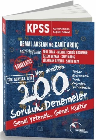 2016 KPSS Genel Kültür Genel Yetenek Her Dersten 200 Soruluk Denemeler – Cavit Ardıç – Doktrin Yayınları kitap kapağı