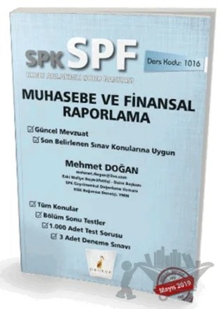 SPK - SPF Muhasebe ve Finansal Raporlama Konu Anlatımlı Soru Bankası – Mehmet Doğan – Pelikan Tıp Teknik Yayıncılık kitap kapağı