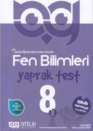 8. Sınıf Fen Bilimleri Yaprak Test – İshak Şengül, Kıymet Ulutekin Zengin – Nitelik Yayınları - Bayilik kitap kapağı