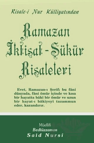 Ramazan - İktisat - Şükür Risaleleri – Bediüzzaman Said Nursi – Envar Neşriyat kitap kapağı