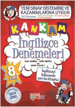 8. Sınıf Kankam İngilizce Denemeleri – Çağrı Menteş, Dilek Demirel – Akademi Çocuk kitap kapağı