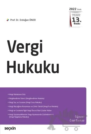 Vergi Hukuku – Erdoğan Öner – Seçkin Yayıncılık kitap kapağı