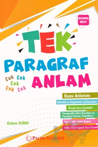Palme Tek Paragraf Çok Anlam Yaprak Testleri (Ortaokul Düzeyi) – Didem Elmas – Palme Yayınları kitap kapağı