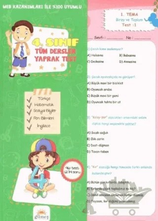 4. Sınıf Tüm Dersler Yaprak Test – Kolektif – Güneş Yayın Dağıtım kitap kapağı